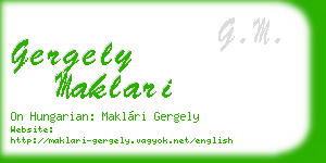 gergely maklari business card