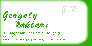 gergely maklari business card